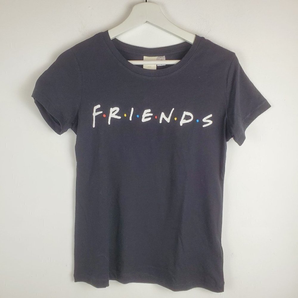 H&M XS Friends‎ Black t-shirt Short sleeve WB Collab
